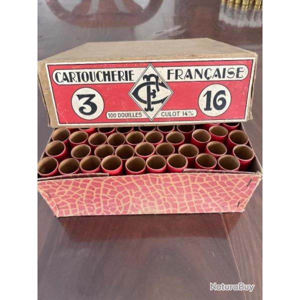 Vend lot de 60 douilles en carton pour calibre 16