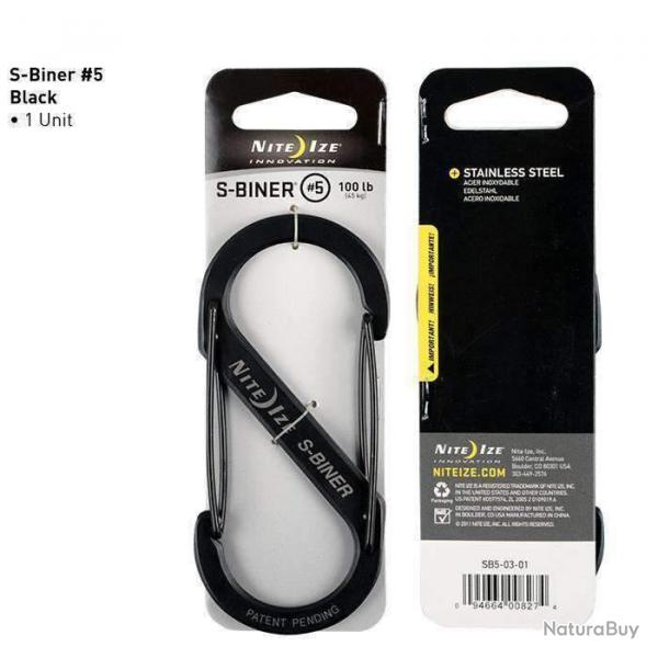 Mousqueton Nite Ize S-Biner Mtal - Noir / T5