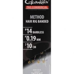 GAMAKATSU BAS DE LIGNE PRO COMMERCIAL METHOD EYED BANDED 10CM 0,19mm 14 10cm