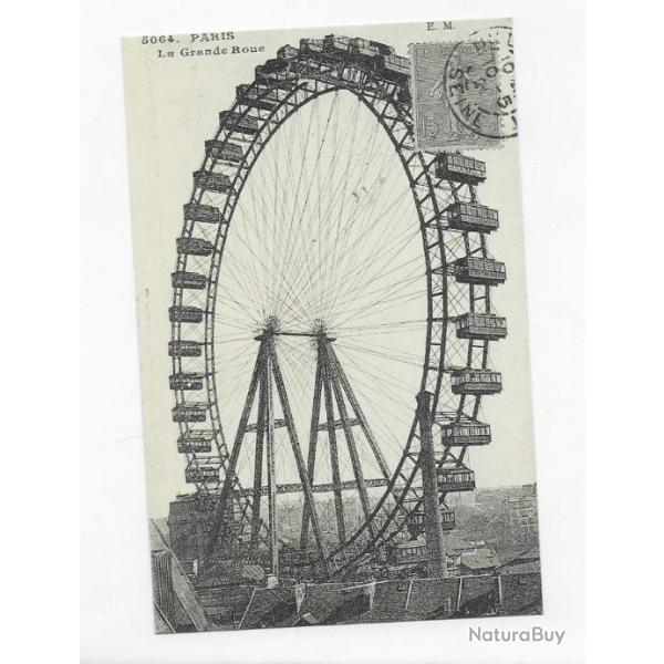 reproduction de carte postale 20me sicle " Paris la grande roue"
