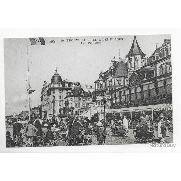 reproduction de carte postale 20me sicle " Trouville reine des plages"