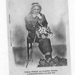 reproduction de carte postale 20éme siècle " madame Domeur centenaire"