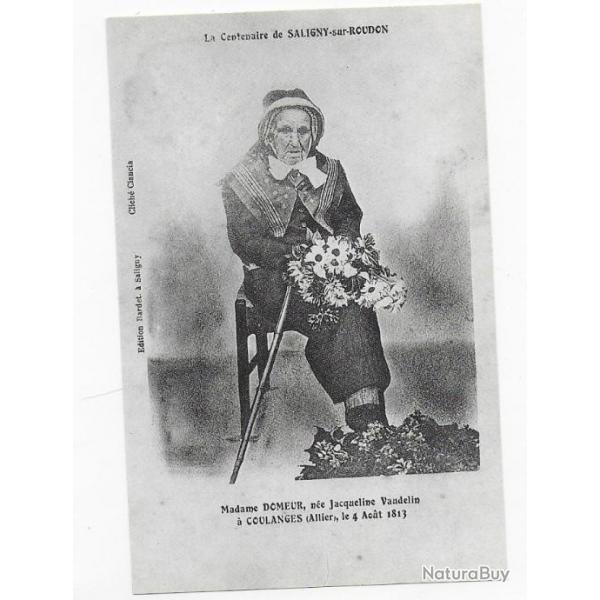 reproduction de carte postale 20me sicle " madame Domeur centenaire"