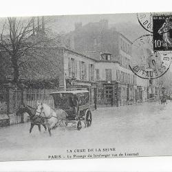 reproduction de carte postale 20éme siècle "Paris crue de la seine"
