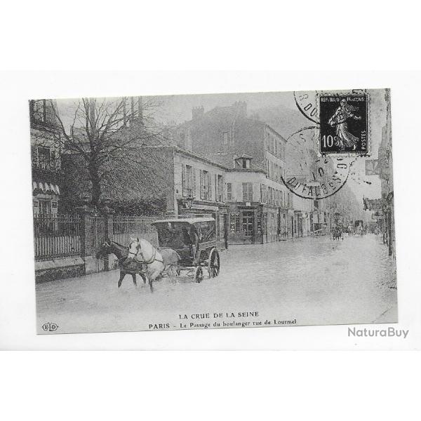 reproduction de carte postale 20me sicle "Paris crue de la seine"