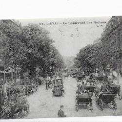 reproduction de carte postale 20éme siècle "Paris boulevard des Italiens"