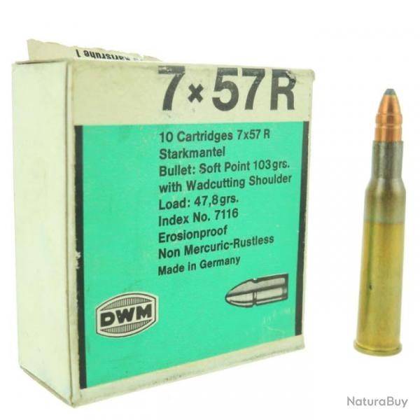 Munitions 7x57R 103gr Soft Point DWM x10