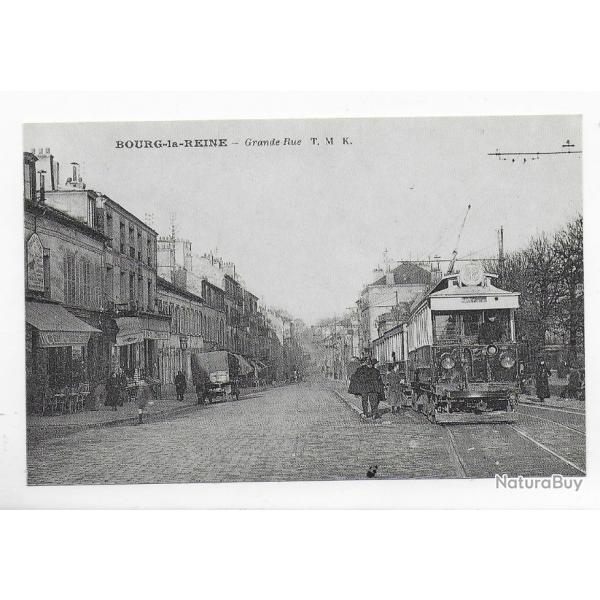 reproduction de carte postale 20me sicle " Grand rue de Bourg la Reine"