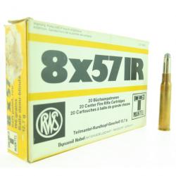 Munitions 8x57IR 196gr Demi-Blindée RWS x20