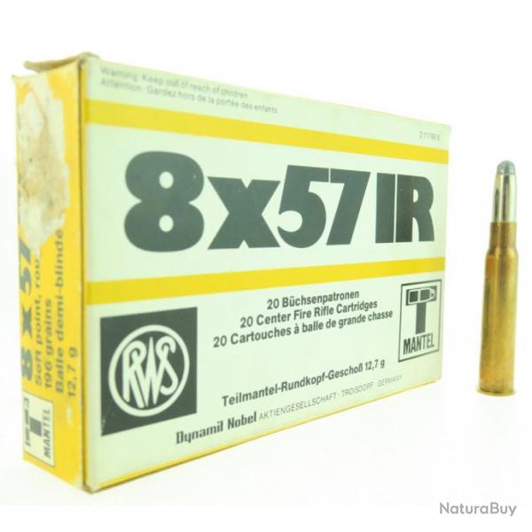 Munitions 8x57IR 196gr Demi-Blinde RWS x20