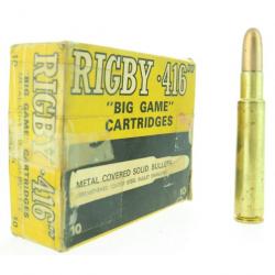 Munitions 416 Rigby 410gr Metal Covered Solid John Rigby&Co x10