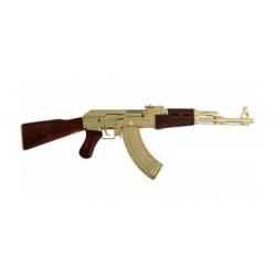 Réplique  de la Célèbre AK 47  Crosse Bois KALASHNIKOV  DOREE