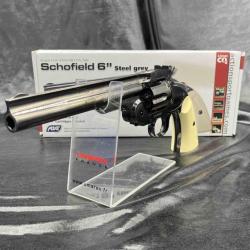 REVOLVER "SCHOFIELD 6" - GREY FULL METAL - Cal 4.5 BB'S - CO2