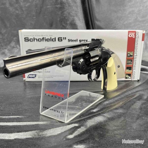 REVOLVER "SCHOFIELD 6" - GREY FULL METAL - Cal 4.5 BB'S - CO2