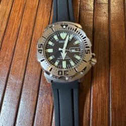 MONTRE SEIKO AUTOMATIQUE SCUBA DIVER BLACK MONSTER 200 Mètres VINTAGE COMME NEUVE