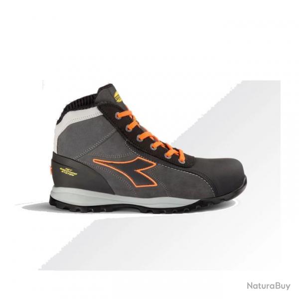 Chaussures de scurit montantes DIADORA GLOVE NET MID PRO S3L FO SR HRO ESD pointure 42 gris orange