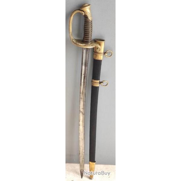 sabre d'officier subalterne et d'adjudant d'infanterie mod 1845 fourreau cuir