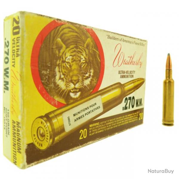 Munitions 270 Weatherby Magnum 150gr Soft Point x20