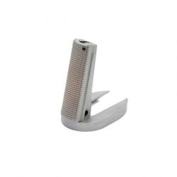 EEMANN TECH TWO PIECES MAGWELL FOR 1911, 25 LPI CHECKERED - COLOR SILVER