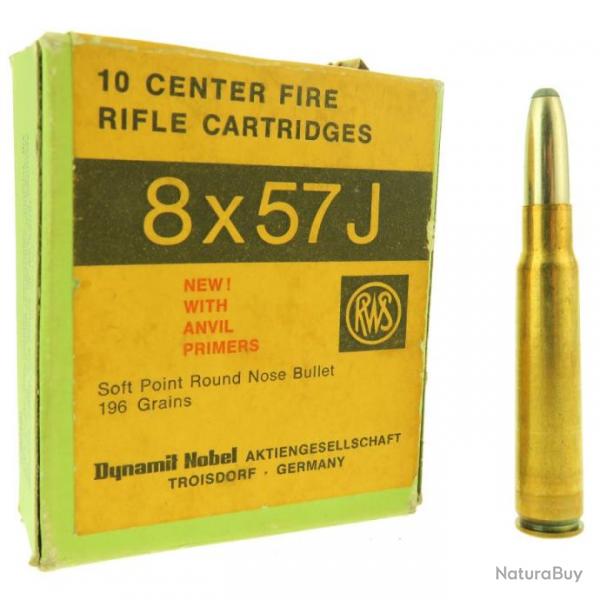 Munitions 8x57J 196gr Soft Point Round RWS x10