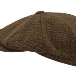 Casquette Bakerboy tweed marron 61