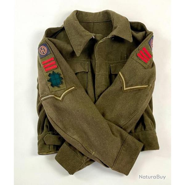 Battle Dress Major 51st Highland Division WWII 1943 - Uniforme Militaire Authentique Rare