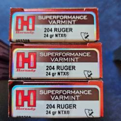 Munitions Hornady NTX Superformance Varmint Calibre 204 Ruger  24 grains