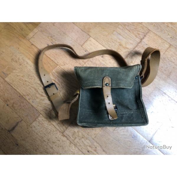 Musette arme Franaise toile et cuir