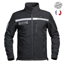 Veste Softshell SÉCU-ONE HV-TAPE Sécurité Privée noir M