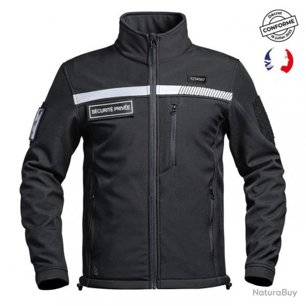 Veste Softshell SCU-ONE HV-TAPE Scurit Prive noir M