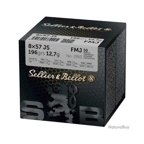 Munitions SELLIER & BELLOT 8x57js fmj 12.7gr 196gr par 50