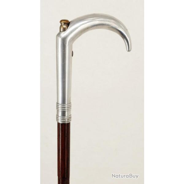 CANNE FUSIL CALIBRE 12MM POIGNEE ALUMINIUM A PERCUTEUR CENTRAL LANCANT PAR BOUTON POUSSOIR - FRANCE 