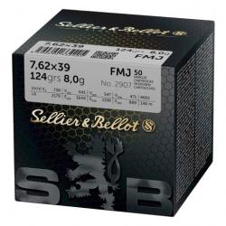 Munitions SELLIER & BELLOT 7.62x39 fmj 8g 124gr par 50