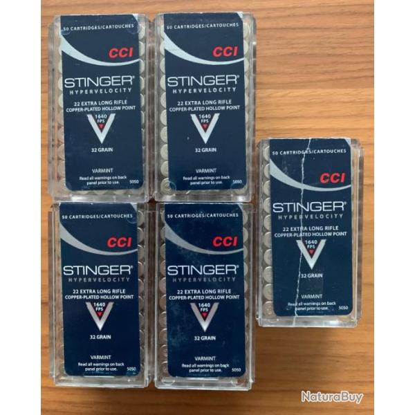 CCI Stinger 22 LR 5 boites de 50