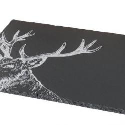 PLATEAU EN ARDOISE GRAVURE CERF 30X40 CM