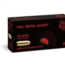 45 ACP FMJ 230 GR Geco lot de 5 boites de 50 munitions