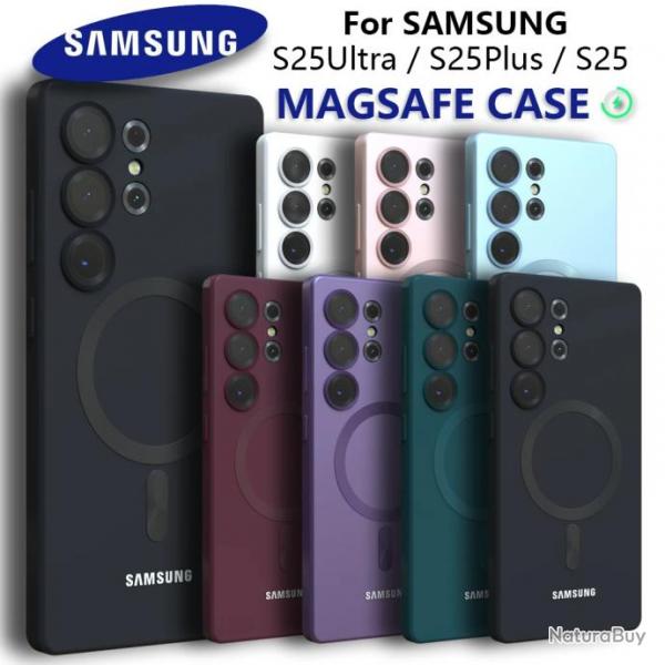 SAMSUNG Coque en Silicone MAGSAFE pour Galaxy, Couleur: Au Choix, Smartphone: Galaxy S25