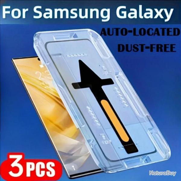 3 Ecran Protecteur Verre Trempe pour Samsung avec Gabarit de Pose, Smartphone: Galaxy S25