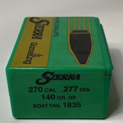 Ogives sierra 270 cal .277 DIA 140gr boat tail 1835