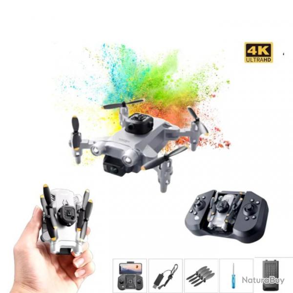 Mini Drone V30 4DRC Gris - Camra 4K HD, FPV RC, vitement d'Obstacles,Hlicoptre Pro 5 Cts 1080P