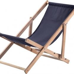 Chaise Longue Pliable - transat Pliant d'Extérieur (Bleu Marine)