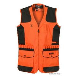 PROMOTION ! Gilet chasse Stronger orange avec cartouchières Percussion