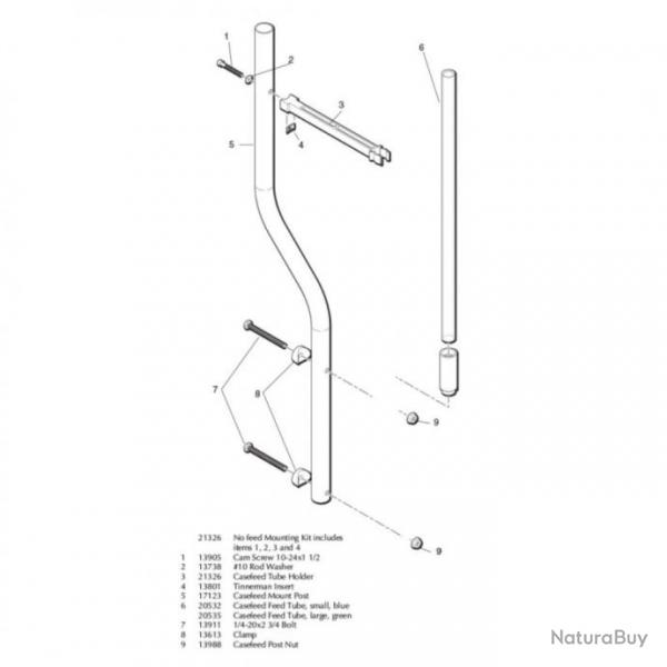 Tube d'alimentation Dillon Casefeed pour XL650 / XL750, taille : petit