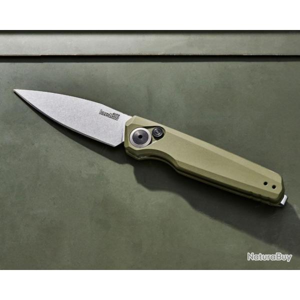 Couteau Automatique Kershaw Launch 18 Green Lame Acier CPM 154 Manche Alu Bouton Lock USA KS7551OL