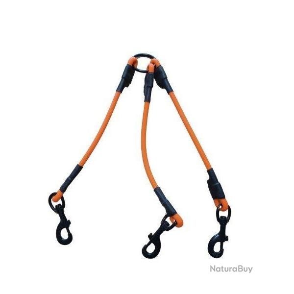 Tripleur pour chien orange fluo