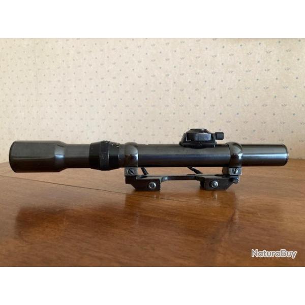 Lunette Allemande  KHLER  Wetzlar acier avec montage AKAH  en acier drivable pou rail de 11 mm