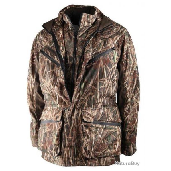 DESTOCKAGE 2025 ! Veste De Chasse Polyvalente Somlys 475W Multi hunt Camo Roseau