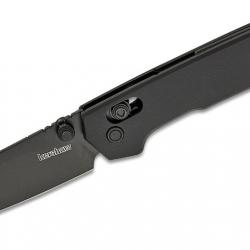 Couteau Kershaw Mini Iridium Lame Reverse Tanto Acier D2 Manche Alu Noir DuraLock Clip KS2051RBLK