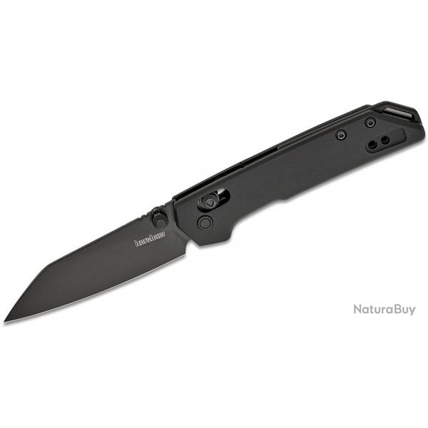 Couteau Kershaw Mini Iridium Lame Reverse Tanto Acier D2 Manche Alu Noir DuraLock Clip KS2051RBLK