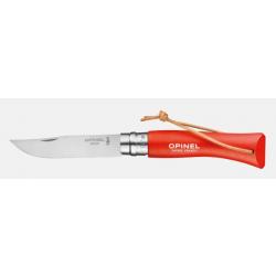 Couteau OPINEL baroudeur N° 07 orange avec lien en cuir